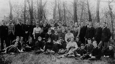 2nd year students at Prince of Wales College.  Charlottetown, P.E.I., ca.1893-95.  (Front Lucy Maud Montgomery).