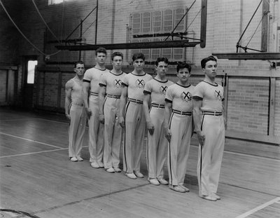 Gymnastic Team Portrait, St. Andrew's College, Stuart Macdonald first in line