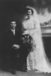 Wedding portrait of Ella May Hyatt and Robert Reid