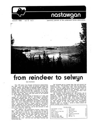 Nastawgan (Richmond Hill, ON: Wilderness Canoe Association), Fall 1986