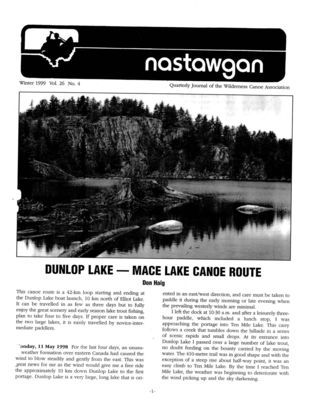 Nastawgan (Richmond Hill, ON: Wilderness Canoe Association), Winter 1999