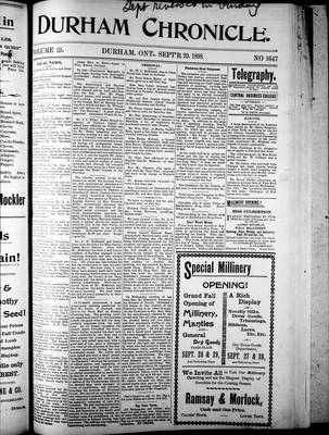 Durham Chronicle (1867), 29 Sep 1898