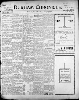 Durham Chronicle (1867), 9 Aug 1900