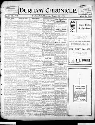 Durham Chronicle (1867), 23 Aug 1900