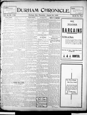 Durham Chronicle (1867), 30 Aug 1900