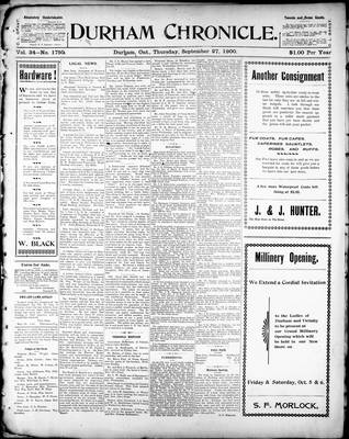 Durham Chronicle (1867), 27 Sep 1900