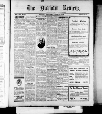 Durham Review (1897), 14 Aug 1919