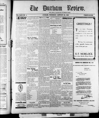 Durham Review (1897), 22 Jan 1920