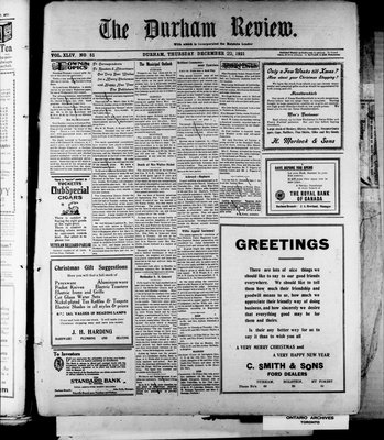 Durham Review (1897), 22 Dec 1921