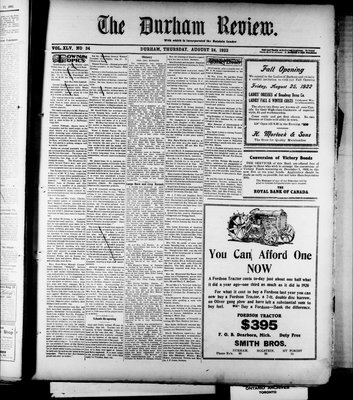 Durham Review (1897), 24 Aug 1922