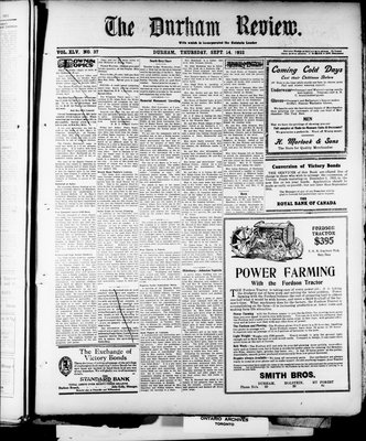 Durham Review (1897), 14 Sep 1922