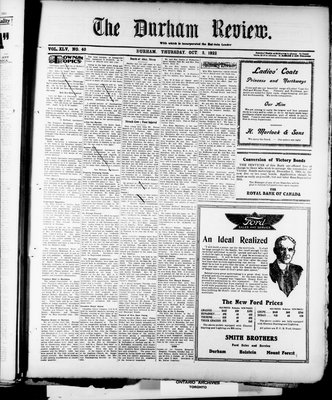 Durham Review (1897), 5 Oct 1922