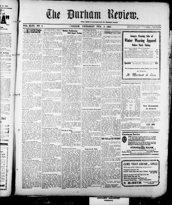 Durham Review (1897), 1 Feb 1923