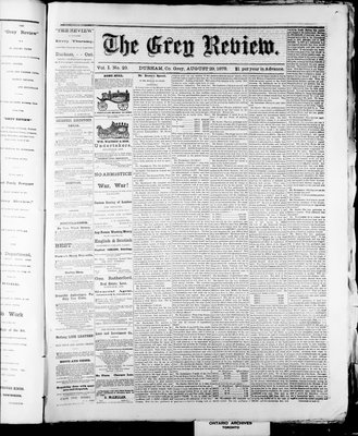 Grey Review, 29 Aug 1878