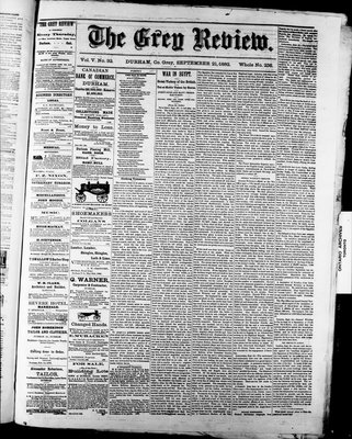 Grey Review, 21 Sep 1882