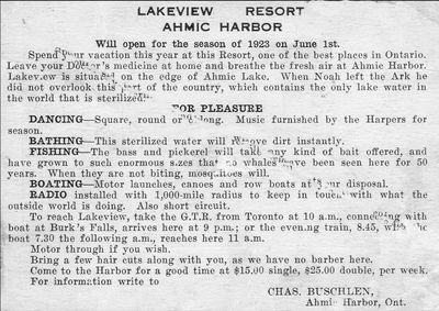 Postcard for the Lakeview Hotel - Back