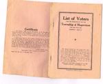 1952 Voters List - Cover