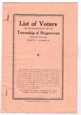 1949 Voters List - Cover