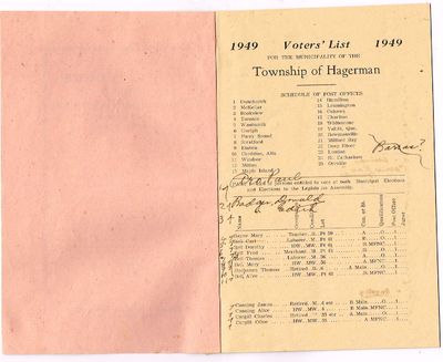 1949 Voters List - Pg 1