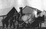 Tack Moore and Al Whitmell with Steam Engine, circa 1915