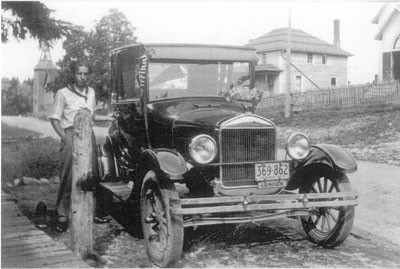 Gordon Powell Next to a 1926 Model-T, Dunchurch, 1926