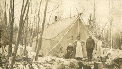 Group of the People at a Railroad Camp, circa 1910