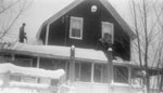Shoveling Snow off the Roof, McAmmond Farm, circa 1950
