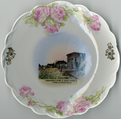 China plate, Dunchurch from Buchanan's Store, Looking South, circa 1910