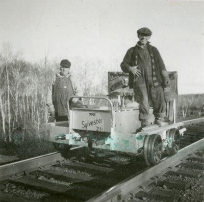 Dan Mitchoff and Earl Follick on Motor Car, circa 1930