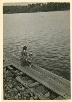 Woman Fishing at Karbehuwe Dock
