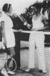 Woldemar Neufeld and Peggy Conrad playing tennis