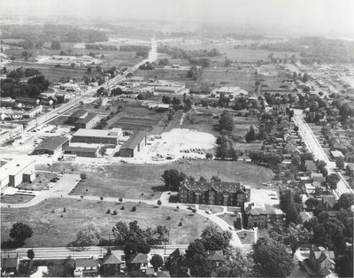 Aerial view of Waterloo College, 1962