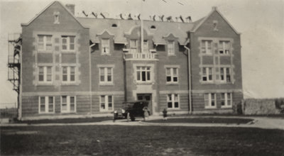 Evangelical Lutheran Seminary of Canada students on roof of Willison Hall