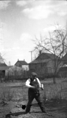 Hermann Schorten in his garden