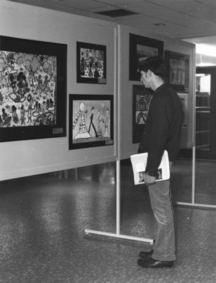 Poster sale in Concourse, Waterloo Lutheran University