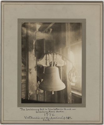 The Louisbourg Bell, Zion Evangelical Lutheran Church, Lunenburg, Nova Scotia