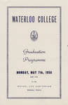 Waterloo College Graduation Programme, 1956