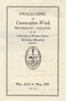 Programme of Convocation Week, Waterloo College, 1932