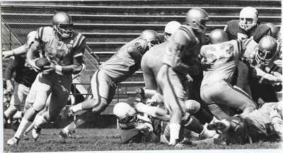 Waterloo Lutheran University football game against McMaster University, 1971