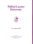 Wilfrid Laurier University fall convocation 1983 program