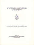 Waterloo Lutheran University spring convocation 1968 program