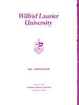 Wilfrid Laurier University fall convocation 1984 program