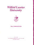 Wilfrid Laurier University fall convocation 1986 program