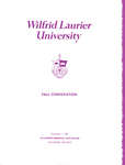 Wilfrid Laurier University fall convocation 1987 program