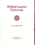 Wilfrid Laurier University fall convocation 1989 program