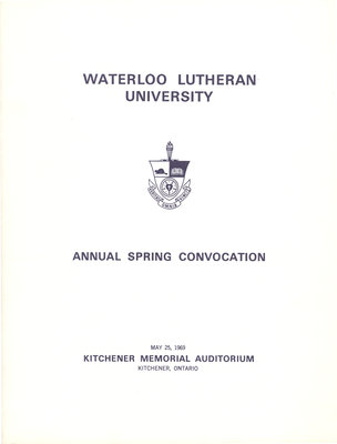 Waterloo Lutheran University spring convocation 1969 program