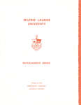 Wilfrid Laurier University baccalaureate service program, fall 1978