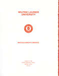 Wilfrid Laurier University baccalaureate service program, fall 1989