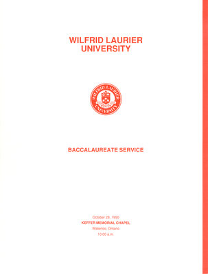 Wilfrid Laurier University baccalaureate service program, fall 1990