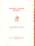 Waterloo Lutheran University baccalaureate service program, spring 1970